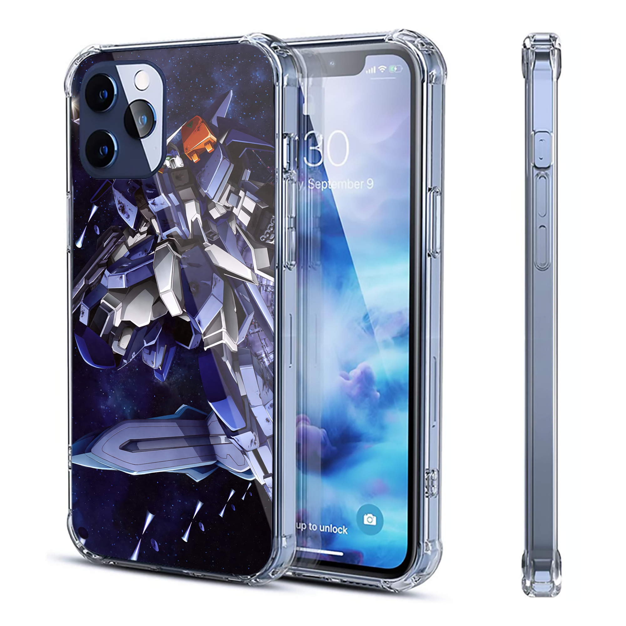 （画像用） 機動戦士ガンダム Mobile Suit Gundam 【iPhone 12シリーズ対応】透明スマホケース（クリアソフトケース）